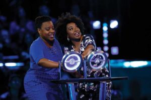In the opening minutes of The Wall, Shana Muhammad (left) and  cousin Jakia Muhammad won $90,000. They left with more than half a million.