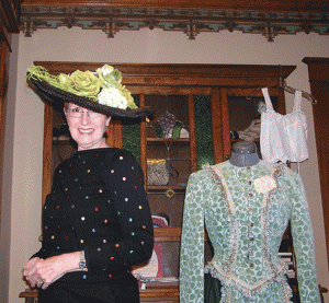 Karen Kilgore Ralston is responsible for a 1,000-piece clothing collection at the Woodruff-Fontaine House and creates hats for Memphis Playhouse productions. The volunteer milliner and curator taught herself about vintage and Victorian clothes. Photo courtesy of Linda Raiteri/Memphis Downtowner Magazine