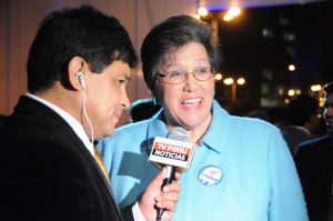 Ambassador’s Eventful Career Started at Mary Washington During the 2012 U.S. presidential election, Ambassador Rose Likins was interviewed live on Peruvian television.