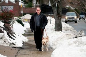 Brian Parsons and Seeing Eye dog Winter