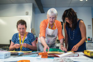 Ginna Cullen, center, has been called a quiet warrior for art education. (Photo by VCU Office of Continuing and Professional Education)