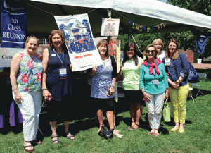 Help make it the best one ever. For more information, contact Mark Thaden at 540/654-2160 or mark.thaden@umw.edu.  From left: Class of 1979's Karin Hedberg, Gayle Weinberger Petro, Nancy Quaintance Nelles, Nena Lee Kobayashi, Bonnnie Berry, Donna Anaya, and Lisa Bratton Soltis get nostalgic during Reunion Weekend 2014.